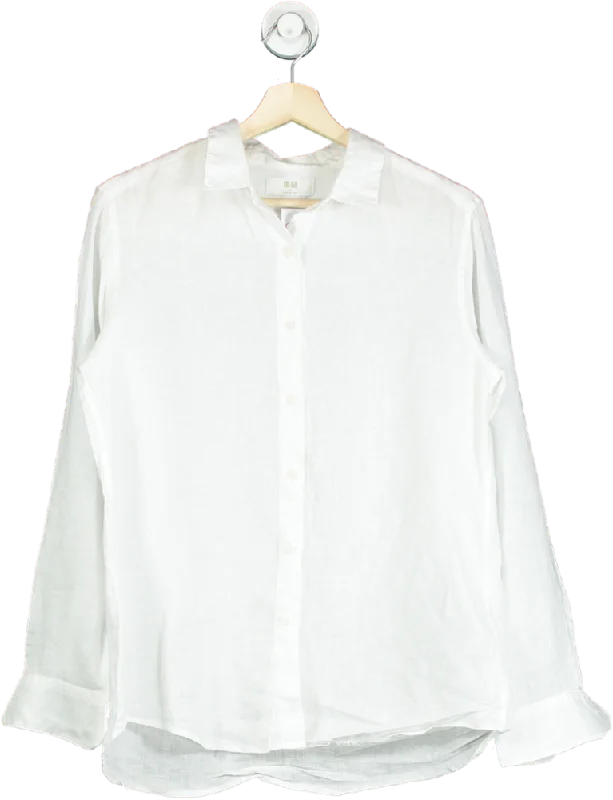 UNIQLO White Linen Long Sleeve Shirt UK MCashmere Shirts