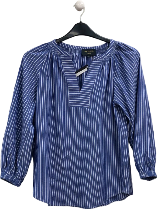 WYSE LONDON Lorelai Stripe Shirt - Blue  UK 8Thermal Shirts