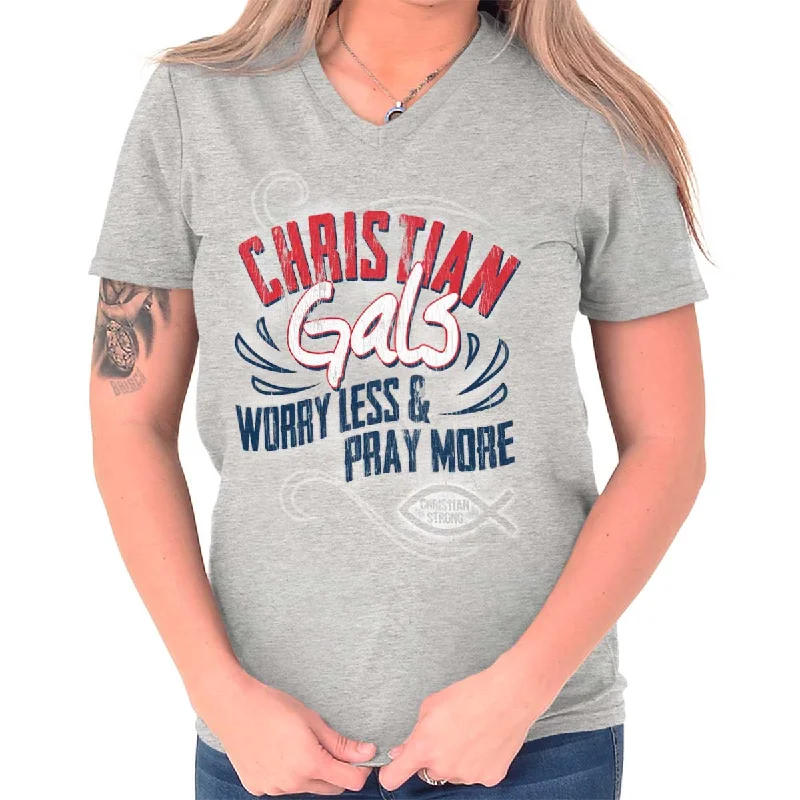 Christian Gals V-Neck T ShirtZippered T-Shirts