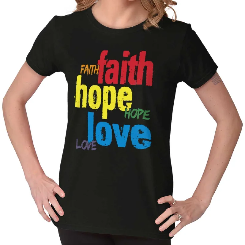 Color Faith Hope Ladies T ShirtHemp T-Shirts