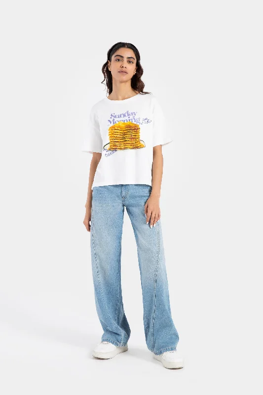 Pancakes Stack Graphic Cropped T-shirtCycling T-Shirts