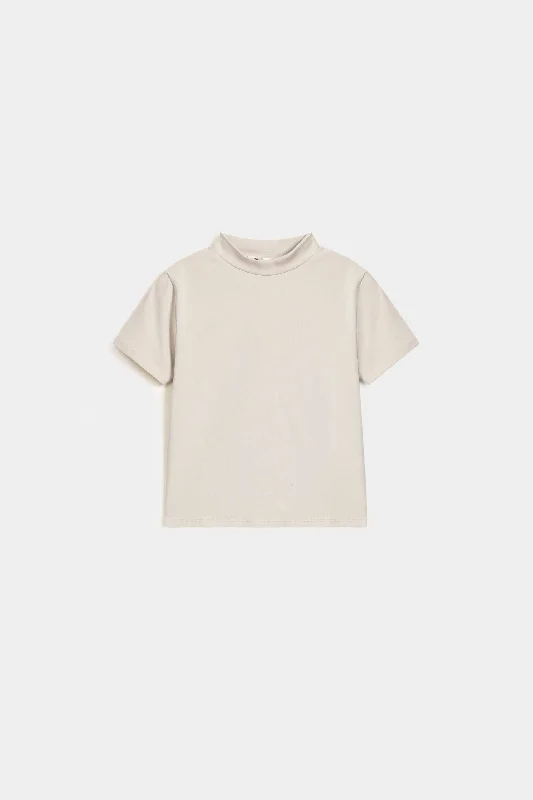 Super Cropped Mock Neck T-shirtCotton T-Shirts