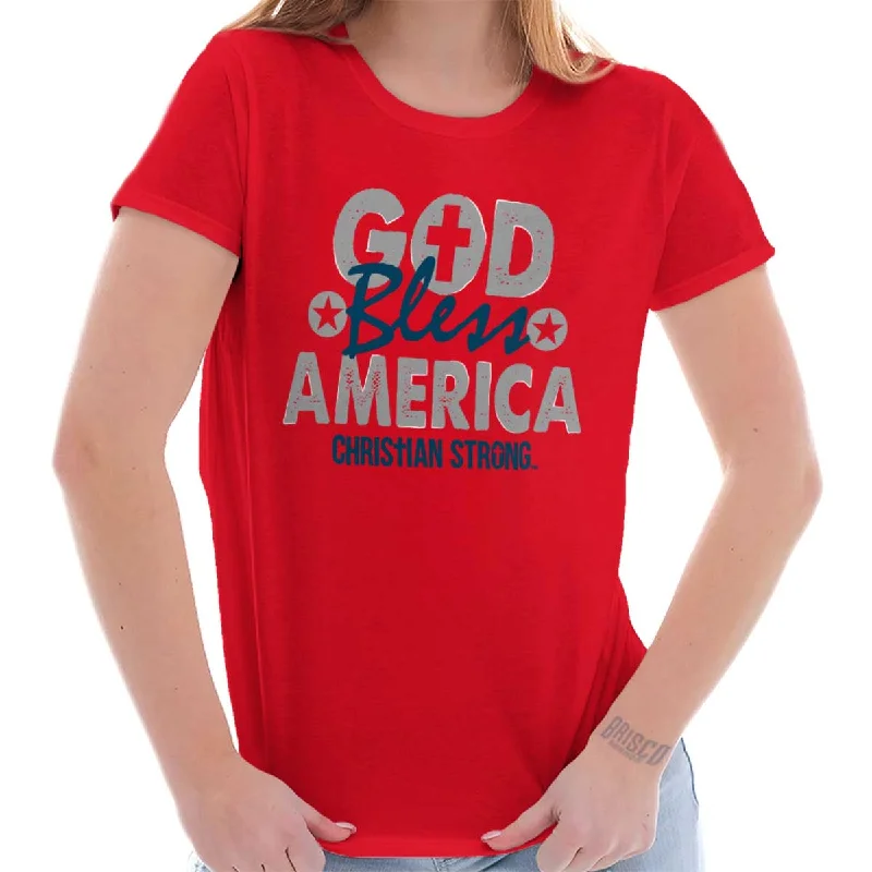 God Bless Christian Ladies T ShirtFestival T-Shirts