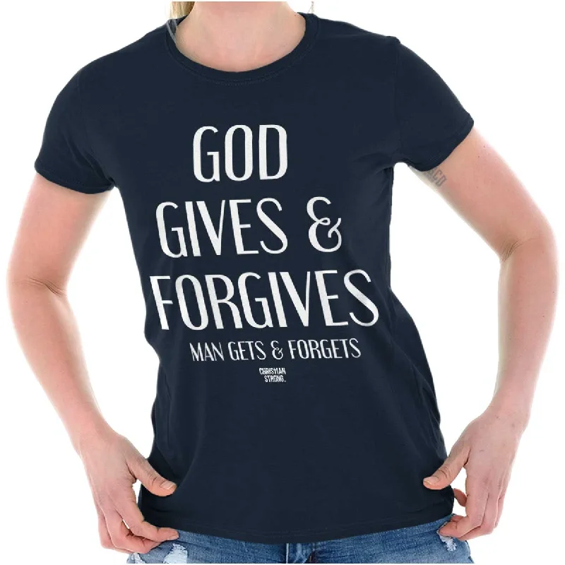 God Forgives Ladies T ShirtLace-Up T-Shirts