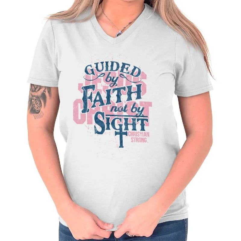 Guided by Faith V-Neck T-ShirtMetallic T-Shirts