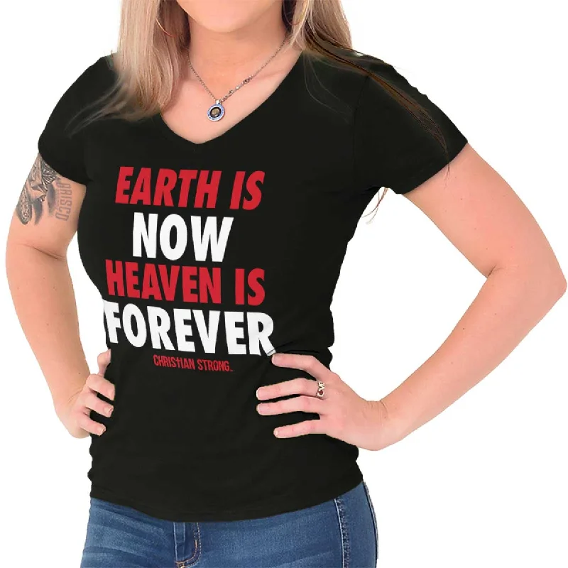 Heaven Forever Junior Fit V-Neck T-ShirtDesigner T-Shirts