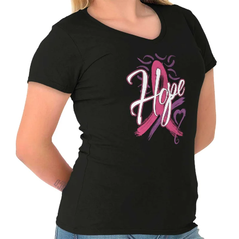 Breast Cancer Awareness Junior Fit V-Neck T ShirtThermal T-Shirts