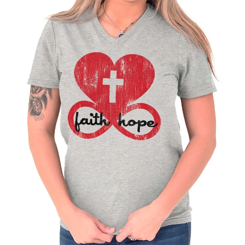 Love Faith Hope V-Neck T-ShirtLayered T-Shirts