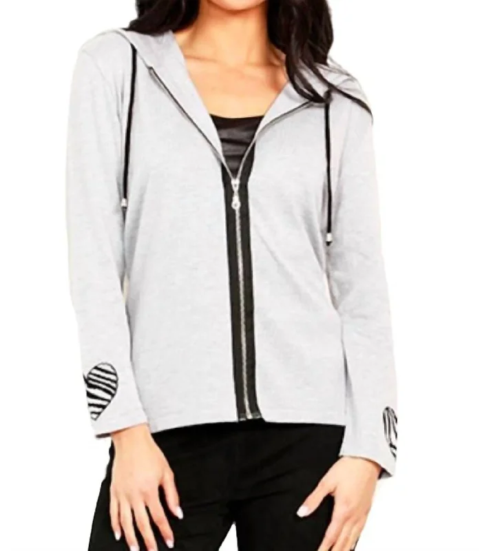 Travel SweatshirtsLove Zip Hoodie In Silver