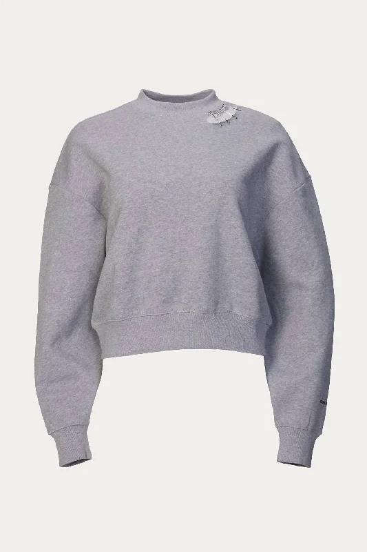 Cropped SweatshirtsSweatshirt With Metal Details In Grey