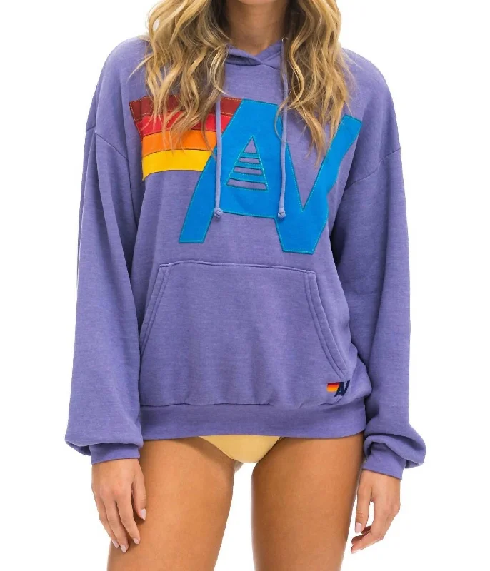 Drawstring HoodiesUnisex - Logo Stitch Pullover Relaxed Hoodie In Lavender