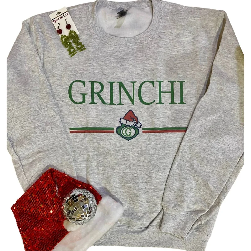 Rainproof HoodiesWomen's Grinchi Inspired Sweatshirt In Grey