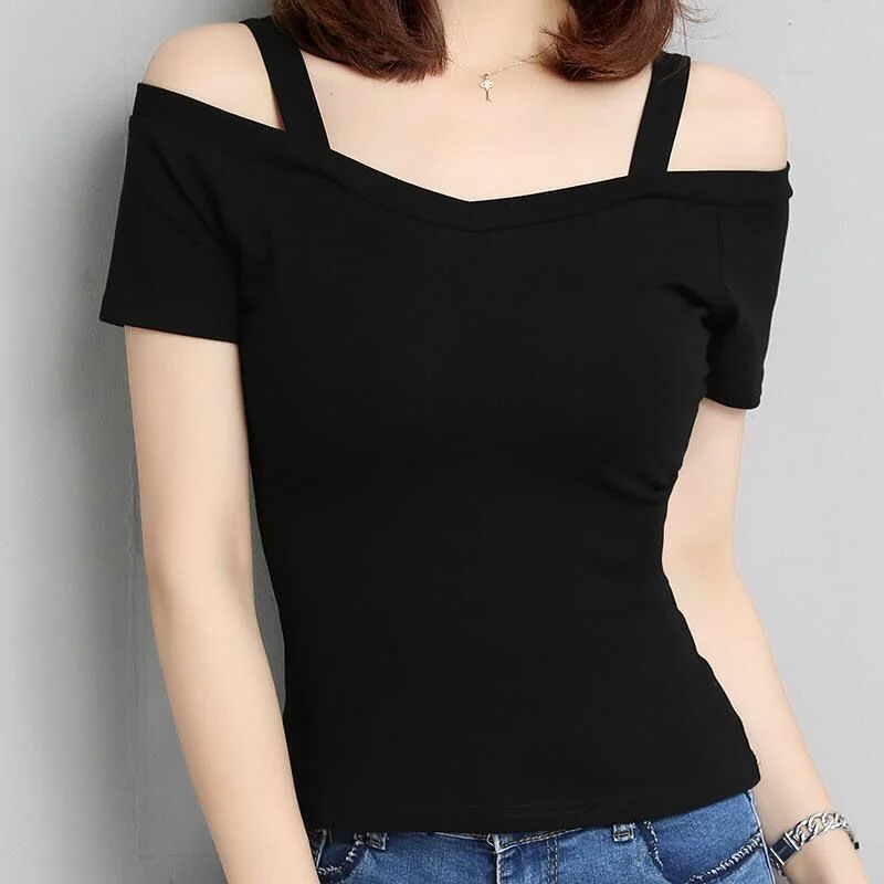 VNeckTopEdgeShoulder Off V-neck Top